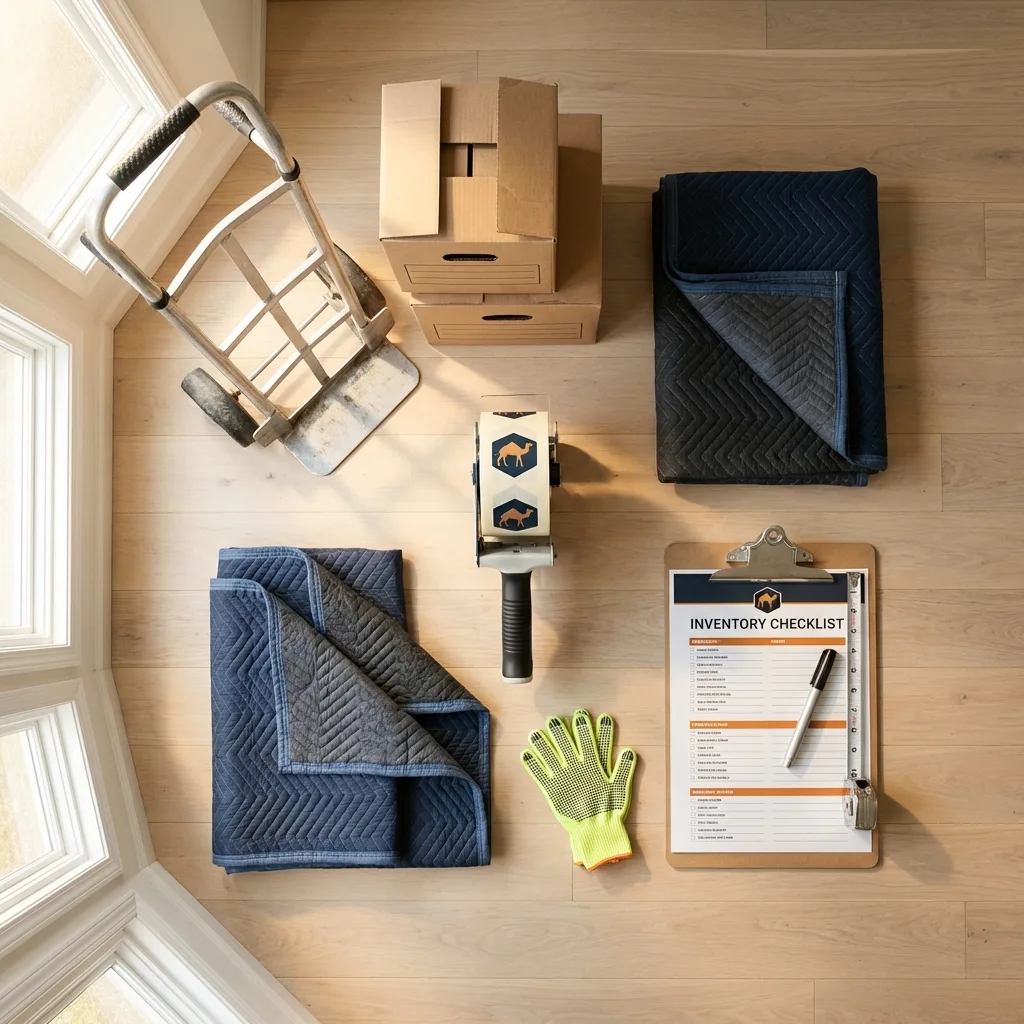 Professional moving supplies and packing materials layout for Mont Alto residential relocations